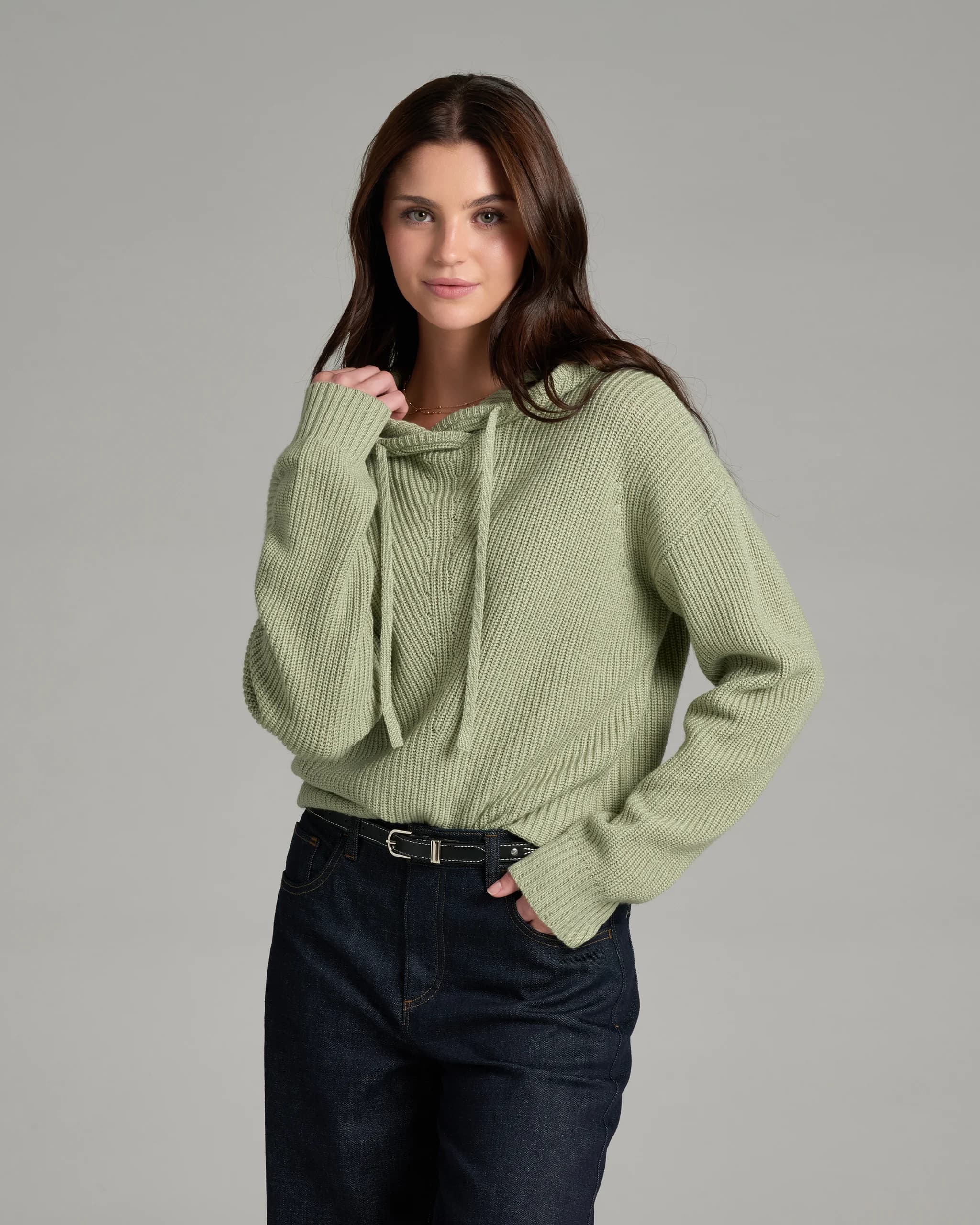 Kuhl Women's Fireside Sweater Hoodie in Sea Crest